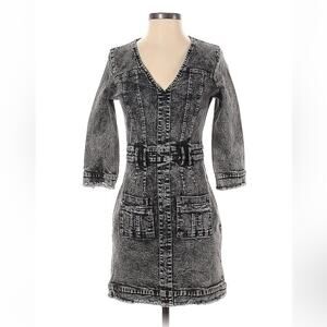 Mebon by Machine Jeans black acid wash denim sheath dress, size small